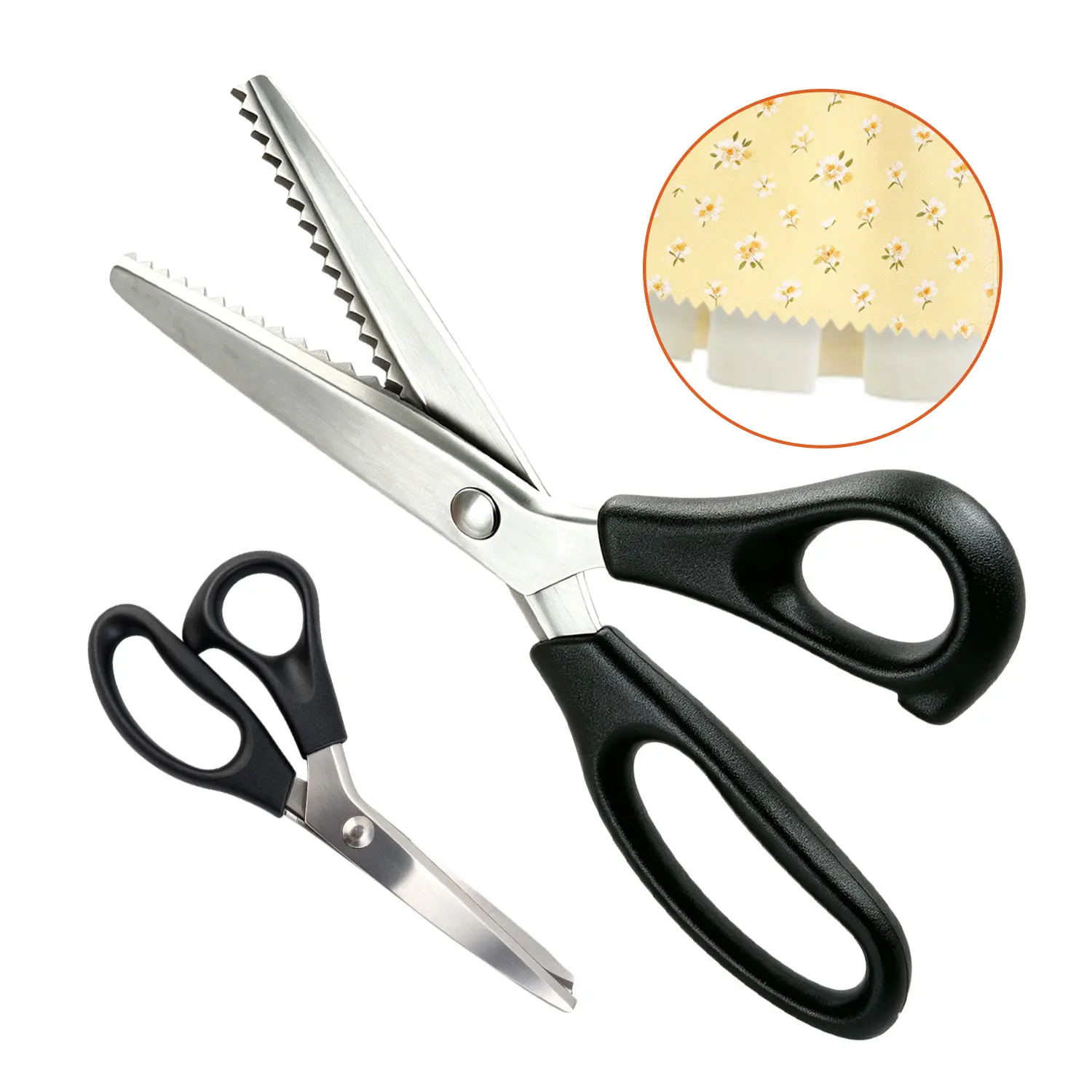 Stainless Steel Zig Zag Pinking Shears with Serrated Teeth - Sharp Sewing Tool for DIY Crafts, Dressmaking - Textiles & Sewing Supplies Accessory