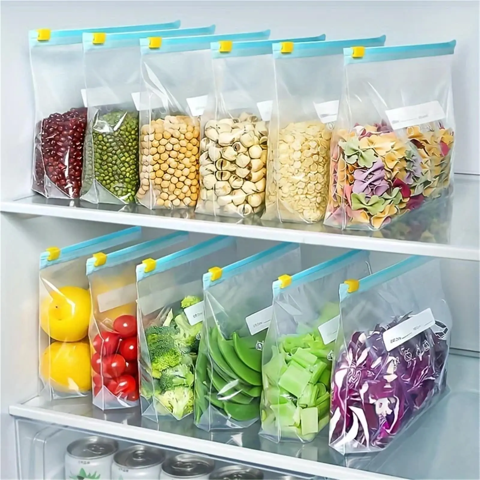 45-Pack Reusable Silicone Food Storage Bags Set - Airtight, Leak-Proof, Freezable Kitchen Utensils Preserving Containers for Adults, Utensils, Kitchen Household Products (Not Microwave-Safe)