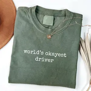 Comfort Colors Worlds Okayest Driver Shirt Funny Driving Shirt Sarcastic Driver Shirt Gift For Driver Shirt Car Lover Shirt Gag Gift For