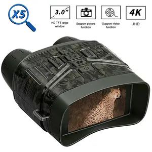 4K Digital Night Vision Goggles, 36MP Photos, 7 Levels IR Illuminator, 656ft Viewing Range, 5X Zoom, 3" IPS Screen, 4000mAh Rechargeable Binoculars Outdoor for Total Darkness