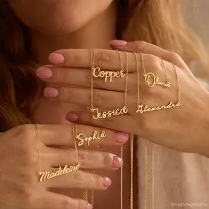 Custom 14K Gold Name Necklace, Personalised Name Jewellery, Minimalist Name Necklace, Women Necklace, Christmas Gift For Her, Gift For Mom