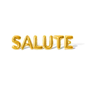 Letter Balloons - SALUTE 16" Inch Alphabet Letters Foil Mylar Balloon Retirement or Farewell Party Banner