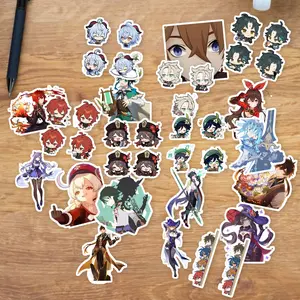 Stickers Pack 20 Pcs Genshin Bottle Impact Laptop Vinyl Water Skateboard Luggage Bumper Colorful Waterproof Bike Aesthetic Guitar Car