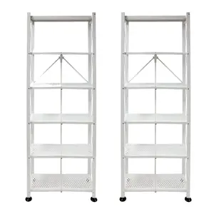Origami 2 Pack 6 Shelf Open Styled Organizational Deco Rack Bookshelf, White
