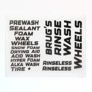 Brug’s Detailer Label Sheet – Waterproof Stickers for Foam Cannons, Buckets, Bottles & More