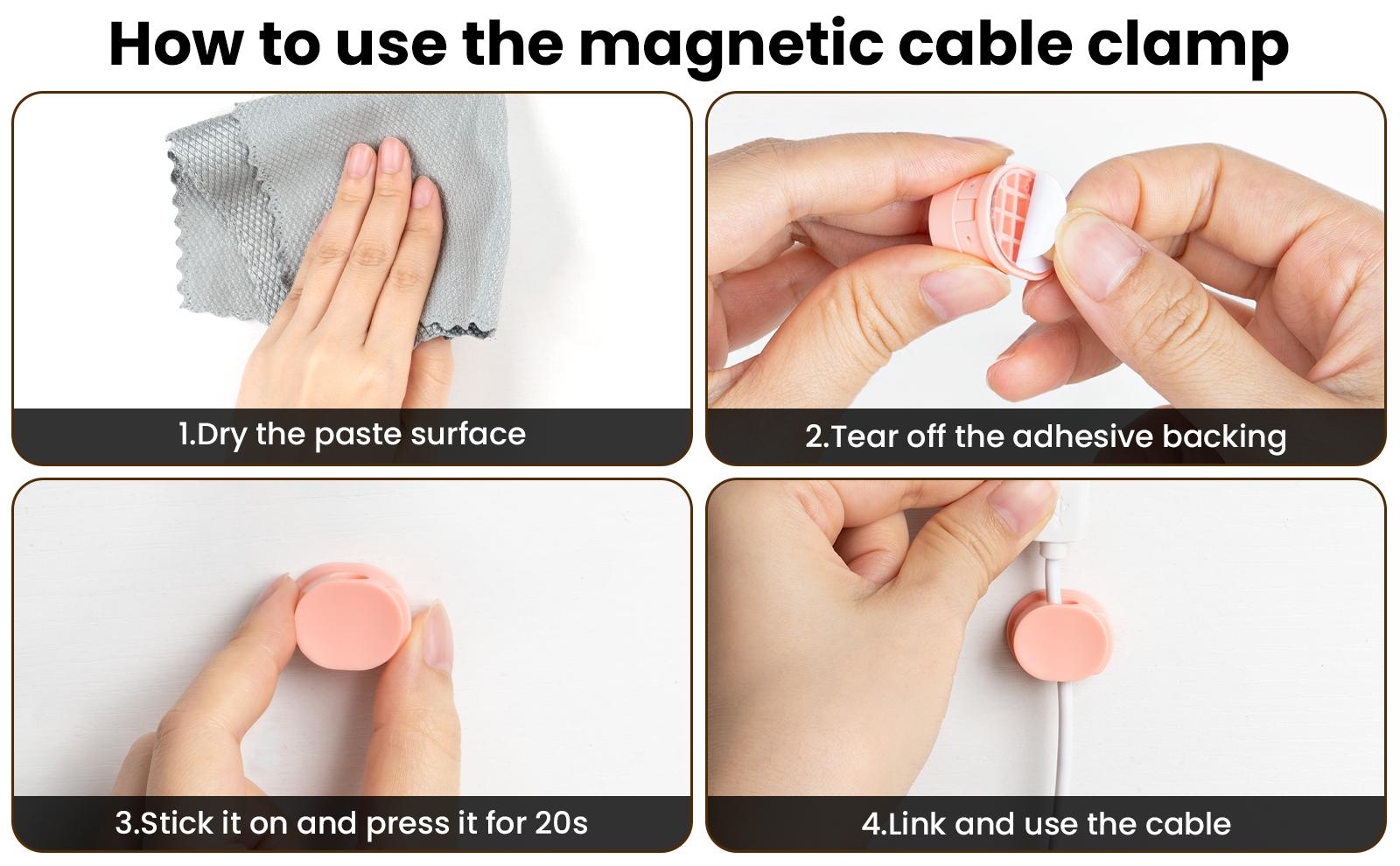 Cable Management Holder, 12pcs/Set Wall Mount Cable Organizer, Desktop Cable Management Clip, Office Desk Home Organizer