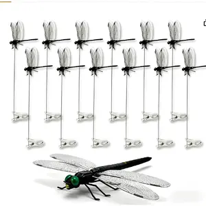 12 Pcs Dragon Fly Clips, 3D Artificial Dragonfly Hat Clip, Dragonfly Garden Decor