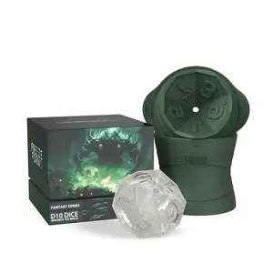 D10 Dice Shaped DND Fantasy Whisky Ice Cube Mold - Level Up Your Drinks