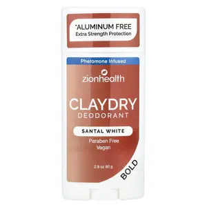 Zion Health Bold, ClayDry Deodorant, Santal White, 2.8 oz (80 g)