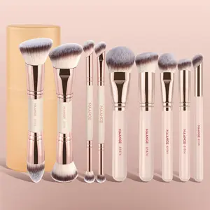 MAANGE 9pcs Makeup Brush Set with Storage Box, Foundation Brush Powder Brush Blush Brush Contour Brush Concealer Brush Eyeshadow Brush Detail Brush Makeup Blending Brush, Travel Makeup Tools, Professional Quality Cosmetic Brushes for Flawless