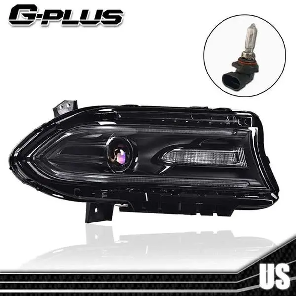 G-PLUS Replacement Halogen Headlight Lamp, Factory Fit Right Light for Dodge Charger 2015-2022, Passenger Side Car Light