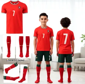 Portugal Home Ronaldo No. 7 C Ronaldo Football Kit Set for Children & Adults Soccer Jersey Shorts Socks Vibrant Colors Sport Jersey