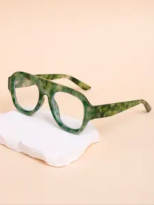 New Fashion Retro Oval Flat Mirror Glasses, Vintage Style Glasses, High Quality Unisex Casual Daily Wear, Simple Versatile Decorative Eyewear