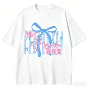 Comfort Color Make Heaven Crowded Bow T-Shirt  Cute Coquette Christian Aesthetic Christian TShirt  Preppy Religious Tee  Jesus