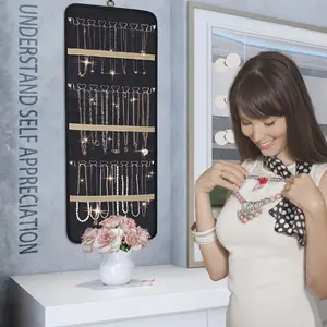 Necklace Storage Rack, Hanging Jewelry Organizer, Large Capacity Dual-Sided Bag, Easy Access, Sorts Watches, Bracelets, Earrings, Necklaces, Display Storage