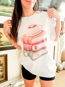 Faux Yarn Books Graphic Top