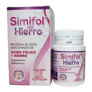 Simifol Con Hierro Iron & Folic Acid Healthcare Dietary Aid - 30 Tablets (180g Each) with Essential Minerals, Blood Flow Support, Metabolism Boost, Blood Flow Supplements, Essential Minerals Supplement