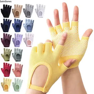 2026 New Women's Open Fingers Backless Warm Five Fingers Air Yoga Gloves Non-slip Yoga Professional Auxiliary Supplies