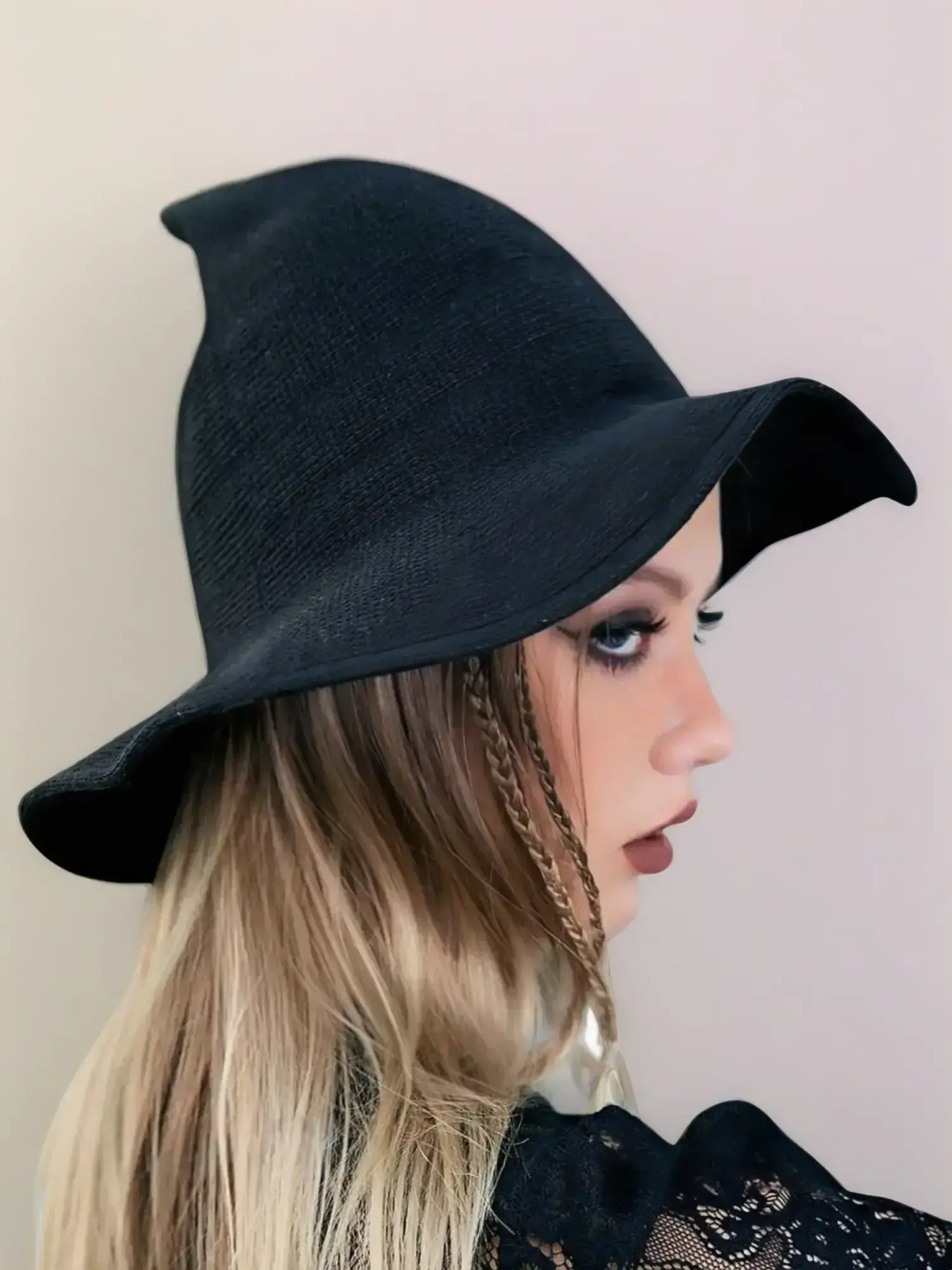 Witch Hat Design Black Witch Hat, Fashionable Hat for Women & Men, Casual Trendy Accessories for Party, Daily Clothing Decor, Perfect for Student for