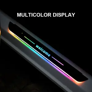 FCCEMC 4PCS LED Car Welcome Door Sill Lights – RGB, Sensor Activated, USB Charging，Multi-Color Car Door Sill Light Set Adjustable Brightness, Car Atmosphere Lights