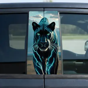 2-Pcs Animal Car B Pillar Sticker Waterproof Vinyl Decal for Car Center Pillar & Side Door Trim Decoration Creative DIY Installation Perfect Gift for Car Lovers