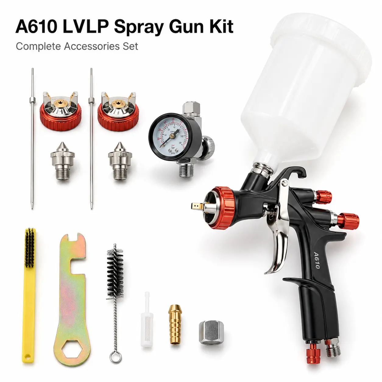 Aeropro Tools LVLP Air Spray Gun Basic Kit - Portable Handheld Spray Paint Machine for Car & House DIY Painting, Superior Atomization, Efficient Transfer, Easy Operation, 1-Piece Forged Teflon Coating Handheld Paint Sprayer