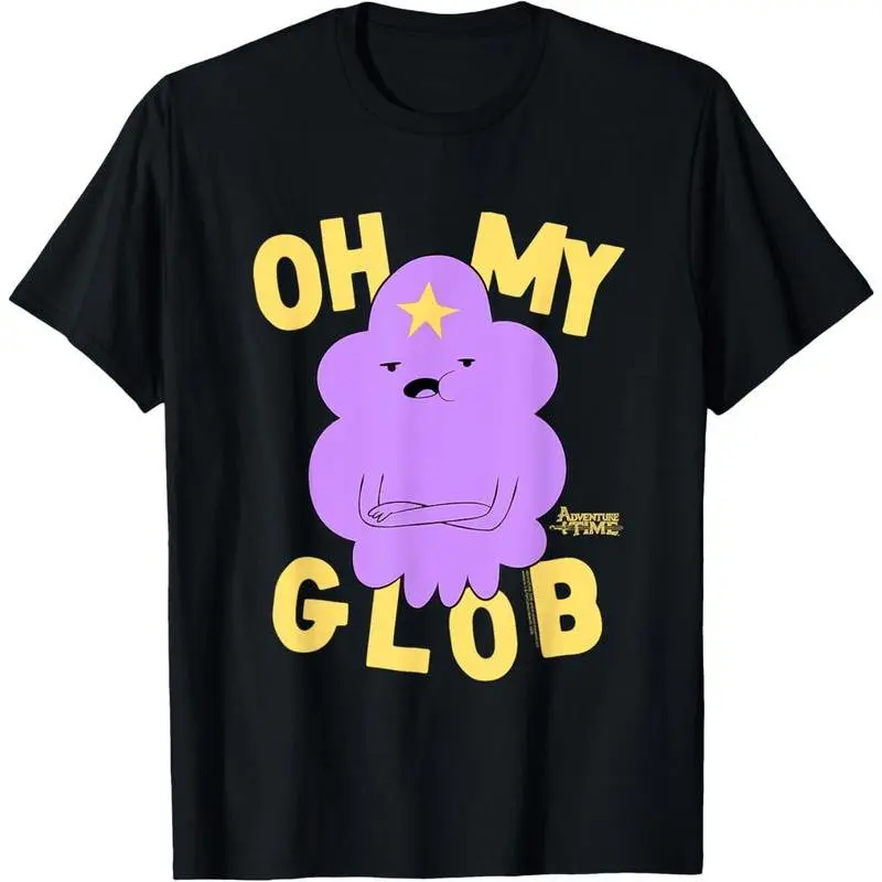 Women's 100% Cotton Round Neck Short-Sleeve Adventure Time Lumpy Space Princess Oh My Glob Graphic T-Shirt, Casual Streetwear for Lady, Everyday Fashion Top, Shortsleeve, Tshirt, Vintage
