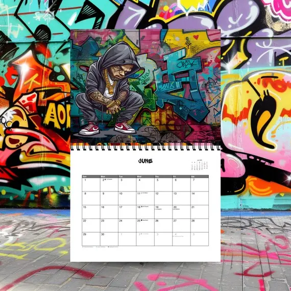 2025 Hip-Hop Graffiti Calendar | 12 Month Calendar | 90S Rap Calendar ...