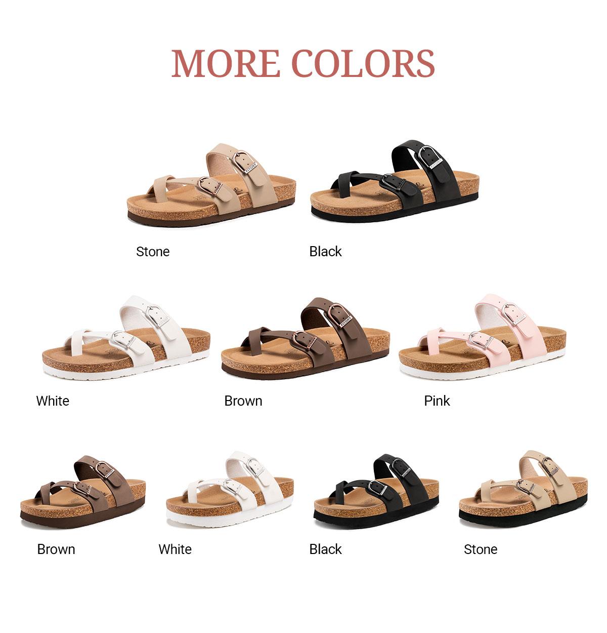 FITORY Balance II | Women's Shoes with Natural Soft Cork Footbed and Leather, Fashion&Comfort Women Sandals for Summer