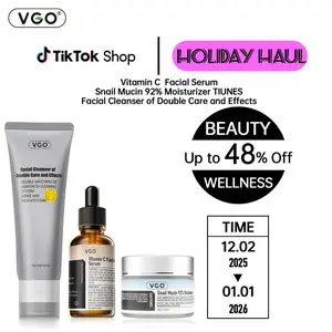 VGO-Vitamin C Serum, Moisturizer, and Facial Cleanser Set Cleansing Moisturizing Suitable for sensitive skin-Live Skincare Radiance -B