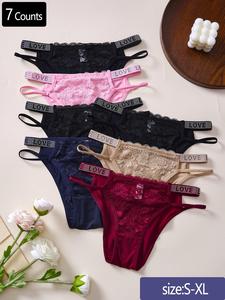 women's rhinestone letter tape high waist panty, regular fit soft comfy breathable contrast lace knicker for daily wear, underwear for all seasons, womenswear