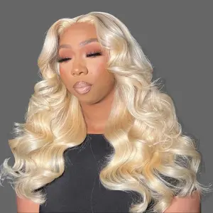 Blonde 613 Wigs Body Wave Lace Front Wigs 13x6 HD Lace Front Human Hair Wigs Pre Plucked HD Lace Wigs For Women 180 Density