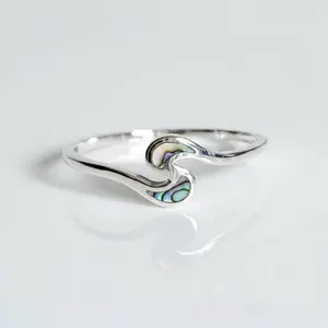 Sterling Silver Dainty Abalone Sterling Silver Ring, 925 Genuine Abalone Ring  Hypoallergenic Jewelry