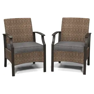 GRAND PATIO Outdoor Furniture Sets Weather Resistant Wicker Outdoor Patio Chairs with Ottomans and Coffee Tables for Balcony Backyard Garden Poolside Teatime