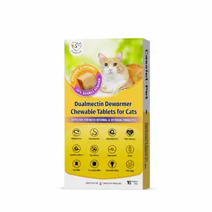 Cassiel Pet Natural Cat Parasite Support Chews HerbalDeworming Formula Chicken Flavor Supports DigestiveHealth Skin Health Immune Support Easy to Feed