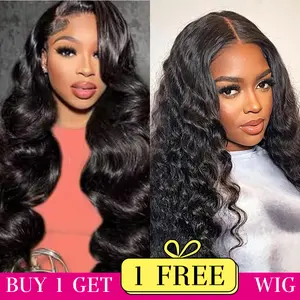 [Combo sale] "buy 1 get 2 wig" Body Wave & Deep Wave 13x4 Lace Front Wigs Human Hair Transparent Lace Frontal Human Hair Wigs 180% Density for Women
