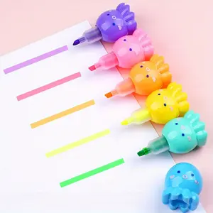 6Pcs cute octopus highlighter, an innovative marking tool for highlighting, fluorescent art, and graffiti, suitable for educational and professional use, with smooth and fluent writing