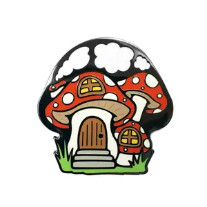 Mushroom House Enamel Pin