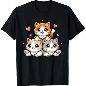 Cute Kawaii Cats Neko Funny Kitten Cat Lover Gift Women T-Shirt