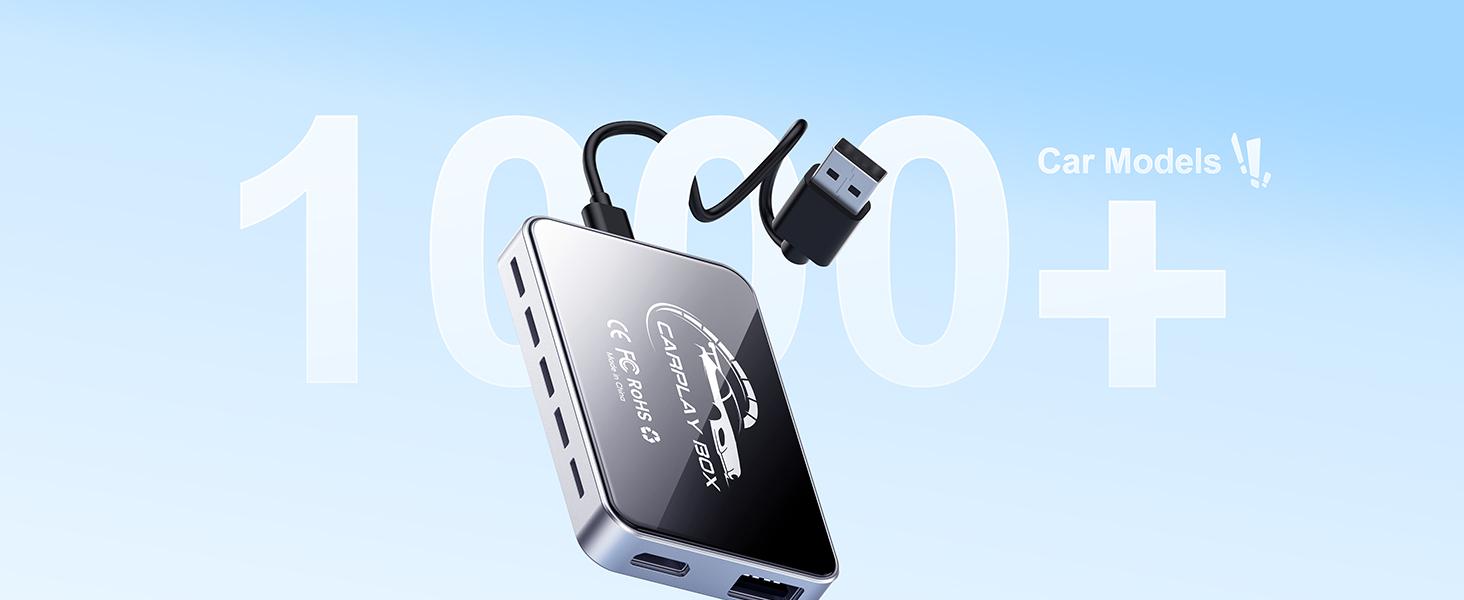 Wireless Car Adapter: StreamNetflix/YouTube/TikTok/Google Play,Fits Factory Wired CarPlayVehicles  Fast Car Video BoxPlug & Play