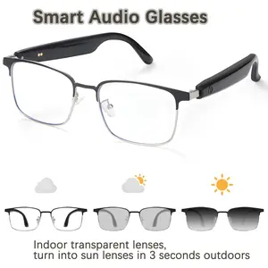 2026 Bluetooth Smart Audio Glasses with Open-Ear HiFi Sound, HD Voice Calls, Auto-Dimming Polarized UV400 Lenses, Touch Control, Lightweight Waterproof Design, Hands-Free Smart Eyewear for Travel, Outdoor & Daily Use