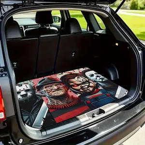 1 piece horror theme design, car trunk pad - suitable for most vehicles, car high quality materials, vehicle cargo pad, car floor pad, decorative trunk pad, pet theme car decoration, easy to clean surface