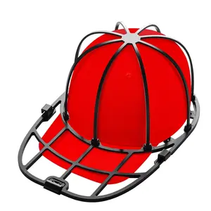 Hat Washer for Washing Machine, 1 Pack Hat Cleaner for Baseball Caps with Frame Cage Fit for Adult/Kid's Cap Protector Racks Dishwasher Safe-(Black)