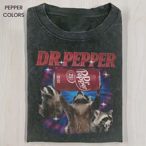 Vintage Three Raccoons Dr Pepper Shirt, Retro Dr Pepper Bootleg Shirt, Dr Pepper Lover Unique Shirt, Funny Dr Pepper Raccoon Shirt