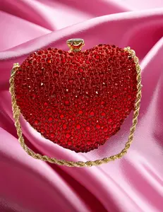 Red Crystal Heart Mini Purse