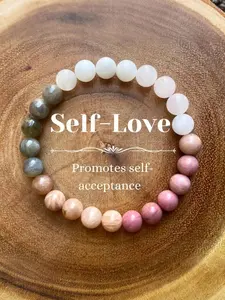 Self-love Letter Bracelet, Fashionable Crystal Stone Bracelet for Women & Men, Dainty Crystal Bracelet, Trendy All-match & Exquisite Jewelry for Birthday Gift