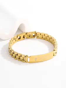 Stainless Steel Cross Pendant Bracelet, Cross Pendant Detail, Modern Design Fashion Accessory, Suitable for All Seasons, Perfect Gift for Birthdays