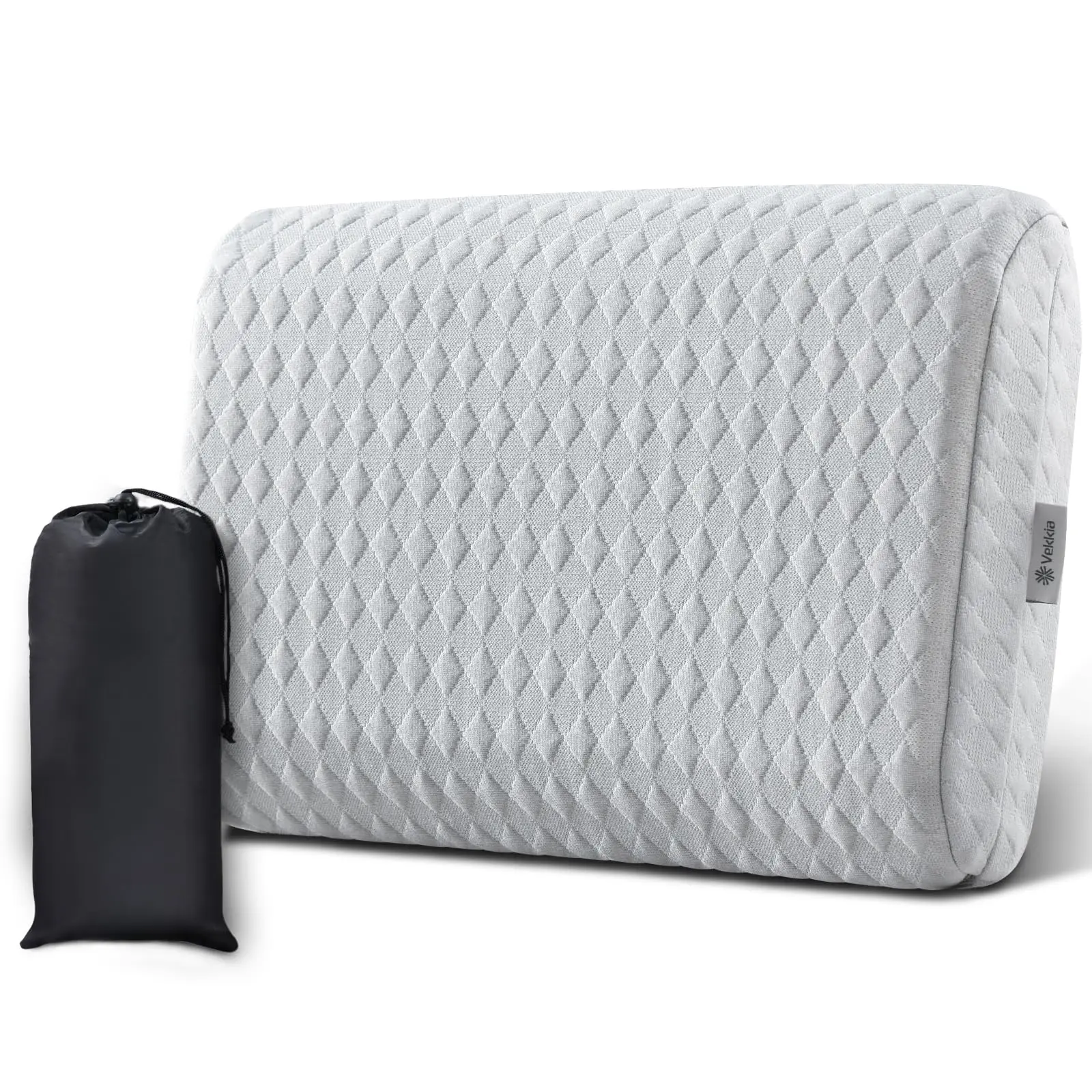 Travel Pillow for Sleeping, Memory Foam Pillow Compressible Camping Pillow with Washable Cover,Ergonomic Supportive Pillow Ideal for Adults Kids Travel, Hiking, Airplane and Car #Summervibes