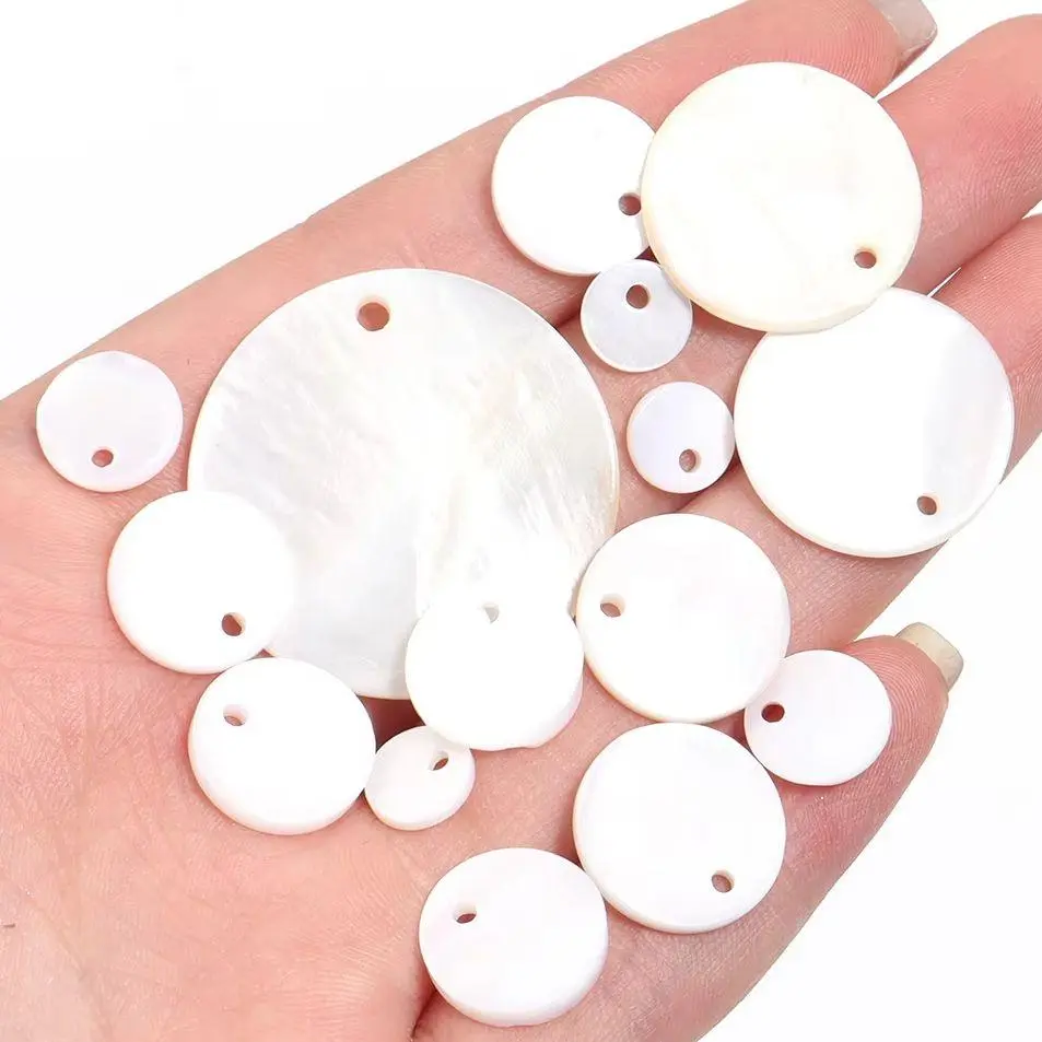 5-30pcs Natural S Beads Pendant Round Disc Mother of Pearl S Charms For Jewelry Making DIY Necklace Earring Accessories