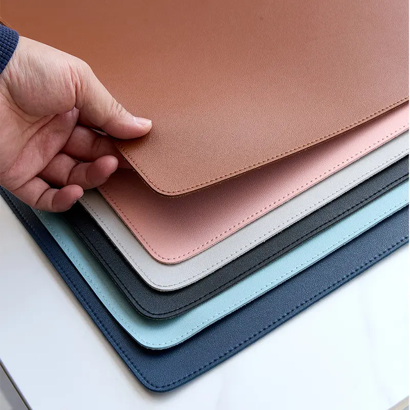 Extra large leather mouse pad; stitched edge desk mat; office desk pad; boss writing pad; universal laptop desk mat PVC Table Mats in S M L Sizes - Durable and Versatile for Various Table Settings